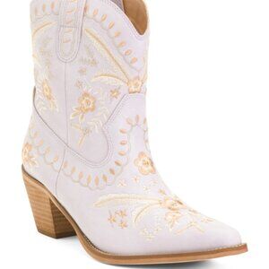 NEW MIRACLE MILES Caroline Western Booties Lavender 362tn